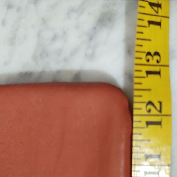 BEAUTIFUL VTG GENUINE LEATHER LARGE BROWN ENVELOPE CLUTCH PURSE MADE IN BRAZIL - Picture 7 of 8